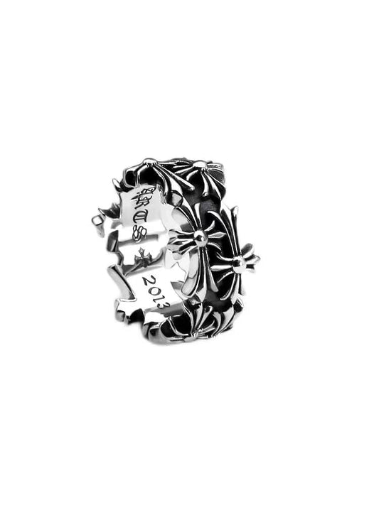 Chrome Hearts Double Cemetery Cross Ring